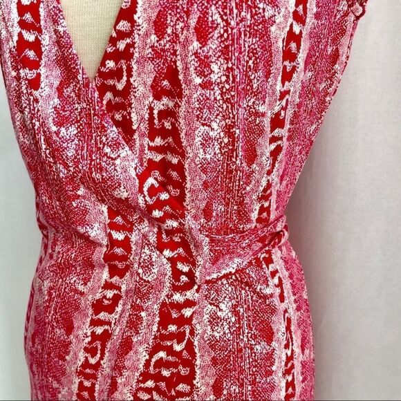 Diane Von Furstenberg Red/Pink Wrap Dress Size 2 - Picture 4 of 11